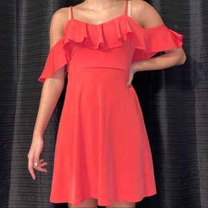 Express Cold Shoulder Ruffle Dress